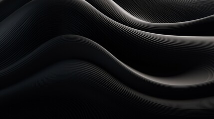 Wall Mural - black line wave landscape background