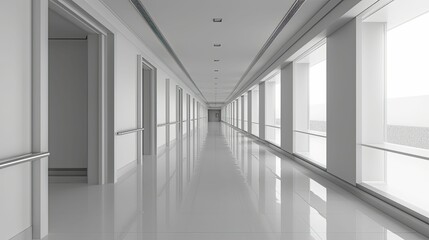Wall Mural - empty modern hallway with clean lines, generative ai