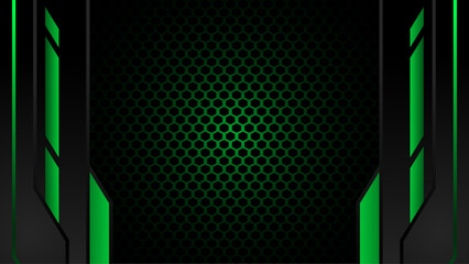 Wall Mural - Futuristic black and green esport background