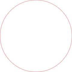 Sticker - red circle frame outline simple geometric shape