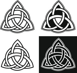 Wall Mural - Celtic traditional pagan runic symbol Triquetra several variants