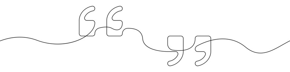 Wall Mural - comma, quote sign line continuous drawing vector. one line comma, quote vector background. comma, qu