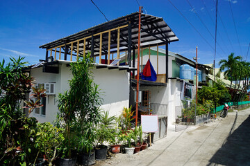 Wall Mural - typical small houses near the beach at the philippines