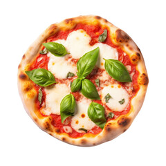 margherita pizza isolated on a transparent background, generative ai