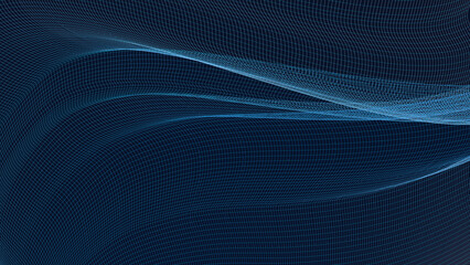 Wall Mural - abstract technology background. wavy background with dots