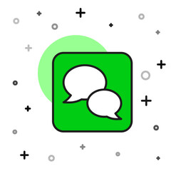 Sticker - Filled outline Speech bubble chat icon isolated on white background. Message icon. Communication or comment chat symbol. Vector