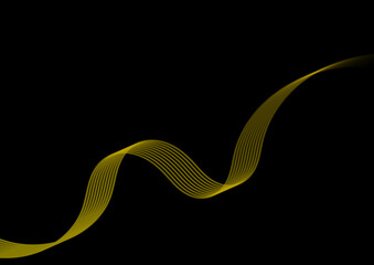 Abstract Background with Gold Wave Lines 