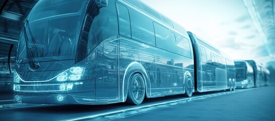 Transport of the future, vehicles controlled by artificial intelligence. Generative AI