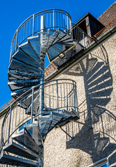 Wall Mural - modern emergency staircase at a building