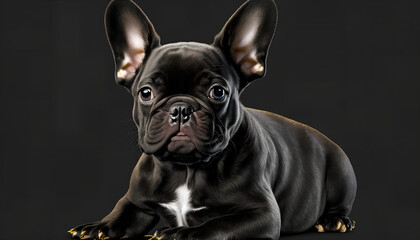 Wall Mural - Cute black french bulldog