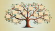 © ds17 - Family tree with empty cells, template. AI generation