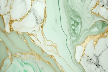 Abstract pastel green and fluid gold background