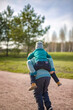© Alina Lebed - Two funny boys-brother and friend, walking together in the spring park, running, jumping and enjoying.
