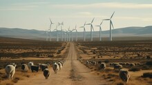 A Modern Wind Farm In A Desolate Place AI Generated
