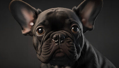 Wall Mural - Cute black french bulldog