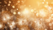© SANGHYUN - Gold and silver Fireworks and bokeh in New Year eve and copy space. Abstract background holiday. AI generative