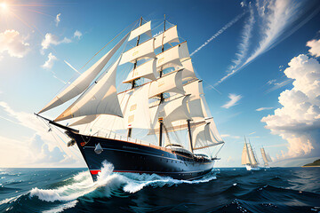 Sailing ship illustration