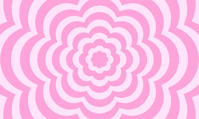 groovy psychedelic pattern in y2k style. repeating pink flowers background in trendy retro 2000s des