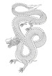 Line art of japanese dragon isolated on white background. vector illusration
