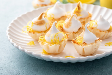 Wall Mural - Lemon meringue tarts, one bite desserts idea