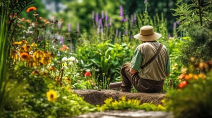 landscaper designing a garden, generative ai