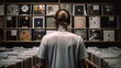 © ThisDesign - person browsing vinyl records or music in a store generative ai