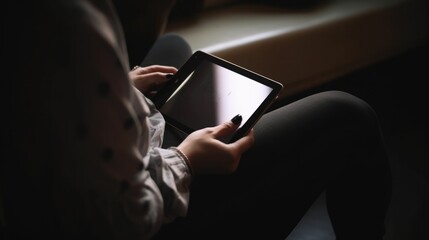 Wall Mural - person using a computer or tablet for online shopping or browsing generative ai