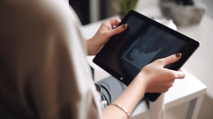 Wall Mural - person using a computer or tablet for online shopping or browsing generative ai