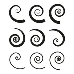 Wall Mural - black swirls icons. Abstract geometric pattern. Vector illustration.