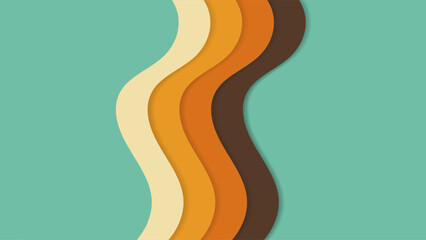 Paper cut Vintage 70s background vector. Waves, swirl, paper art vector texture vector illustration