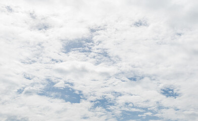 Blue sky covered with white clouds.