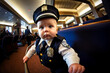 Baby als Sicherheitsdienst Mitarbeiter / Lustiges Job Baby / ai-generiert