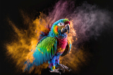 Fantasy colorful Parrot, Generative Ai	
