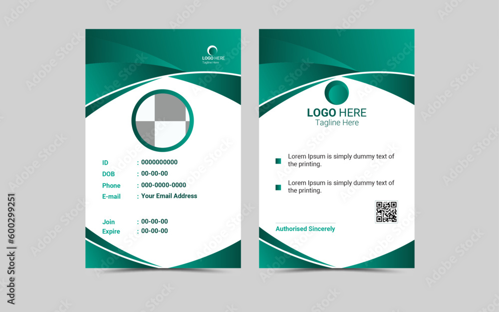 Vector Modern ID Card Layout Template Design Stock Vector | Adobe Stock