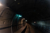 Fototapeta Do przedpokoju - Tunnel. Underground subway tunnel. Overall plan.