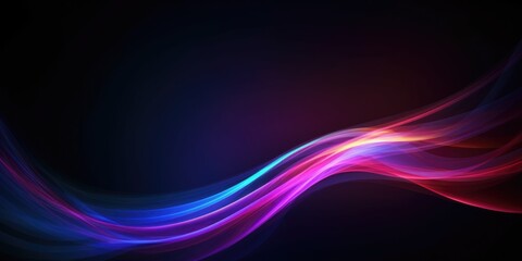 Wall Mural - abstract flowing neon color wave lights background. generative ai aig21.