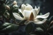 Illustration of magnolia flower in bloom. Generative AI