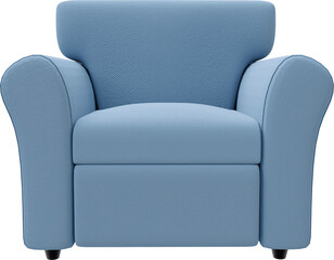 3D Render Blue Leather Armchair