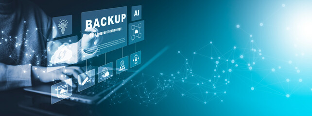 Business people touch Update Software Computer Program Upgrade Business Technology Internet, Update on virtual screen. Internet and technology concept, loading bar with installing the update.