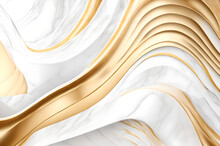 Gold And White Marble Like Fancy Luxury Texture Waving Background, Made By Ai