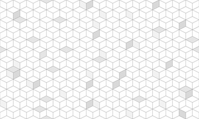 Wall Mural - grey 3d cube seamless geometric pattern background. vector repeating abstract.