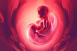 human embryo a fetus in a uterus, generative AI