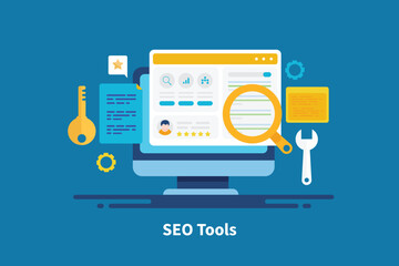 Wall Mural - seo marketing software application tool displaying content and keyword suggestion for search engine 