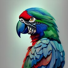 Parrot  Watercolor Aquarelle Concept Art Generative AI