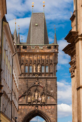 Wall Mural - Medieval Old Town Bridge Tower, seen from Karlova Street in Prague historical center