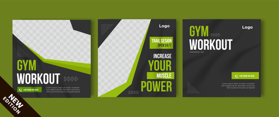 Wall Mural - Gym Fitness social media post template