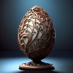 a sculpture of a dragon egg with intricate details created with Generative AI technology.