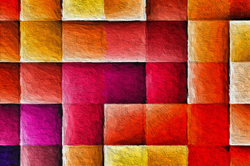 Wall Mural - colorful abstract mosaic with a rough texture background. colored square pattern background. picture