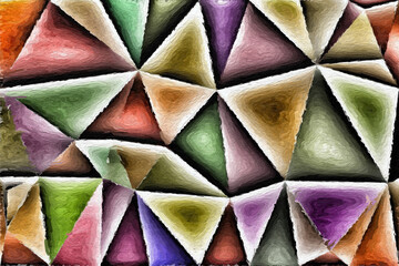 Wall Mural - colorful triangles pattern with a rough texture background. background texture wall and have copy sp
