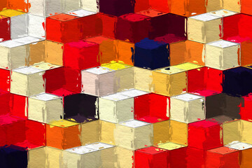 Wall Mural - colorful abstract mosaic with a rough texture background. colored square pattern background. picture